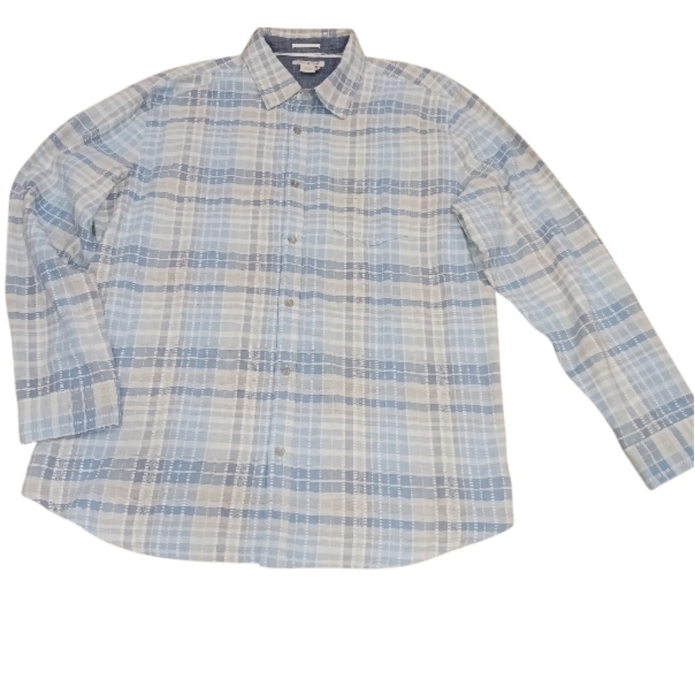 Carbon 2 Cobalt Men's Button down shirt Sz L 100% Cotton front pocket